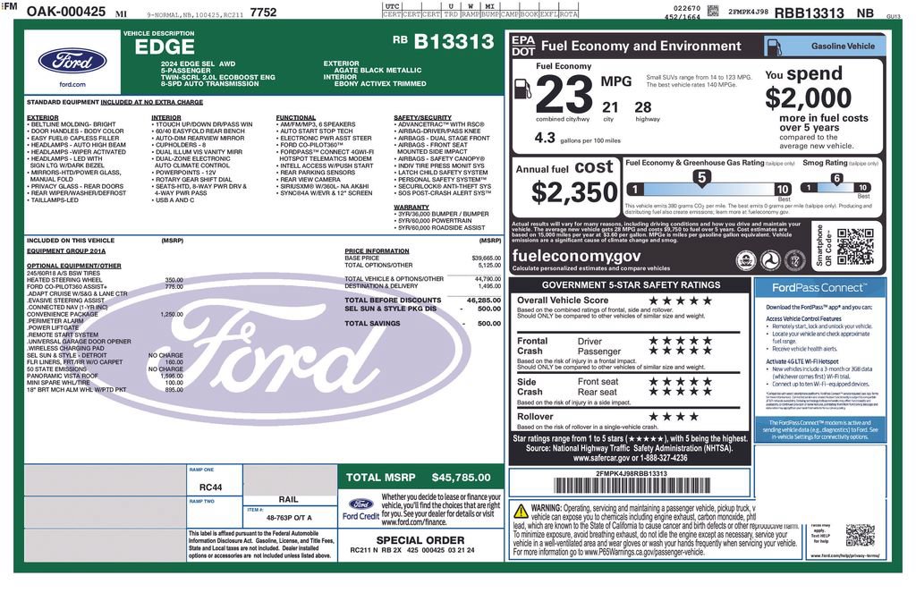 Used 2024 Ford Edge SEL w/ Convenience Package AWD/4WD image 22