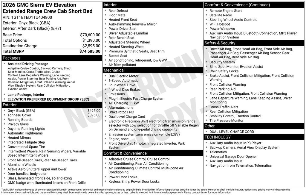 New 2026 GMC Sierra EV Elevation image 27