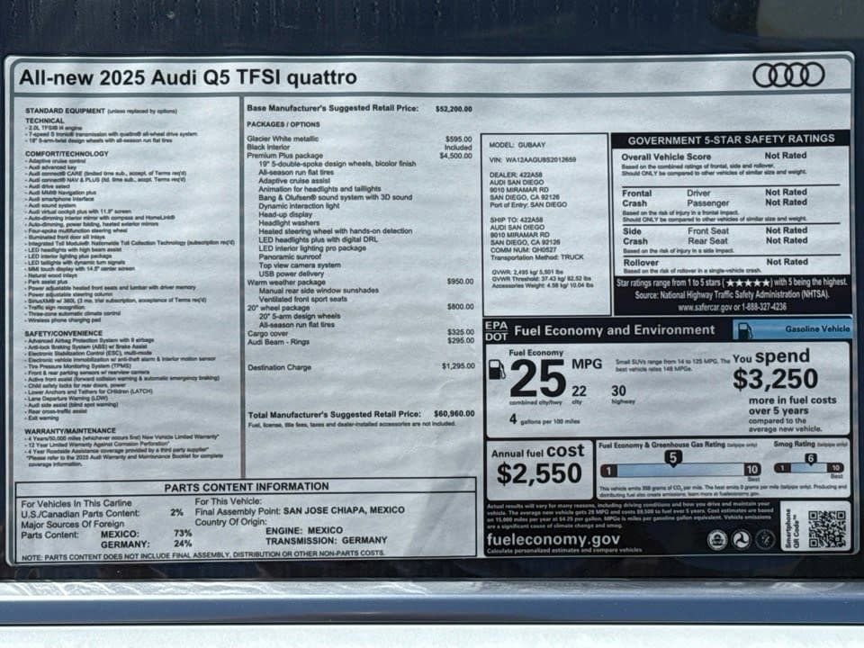 Certified 2025 Audi Q5 Premium Plus w/ Premium Plus image 21