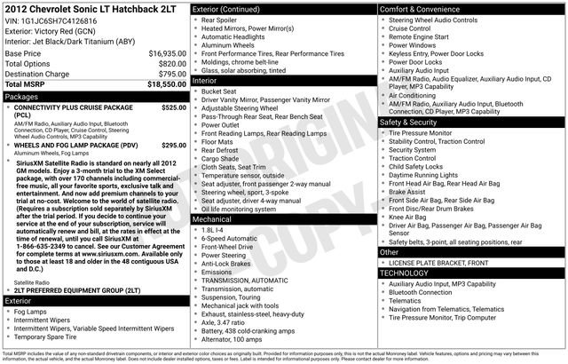 Used 2012 Chevrolet Sonic LT FWD image 34