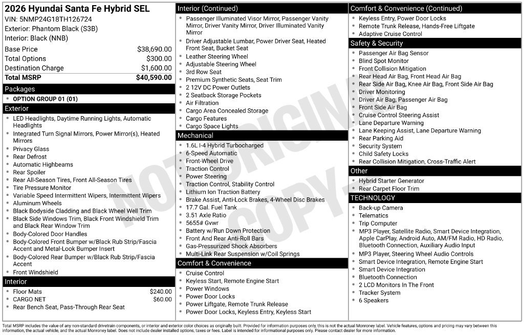 Used 2026 Hyundai Santa Fe SEL FWD image 33