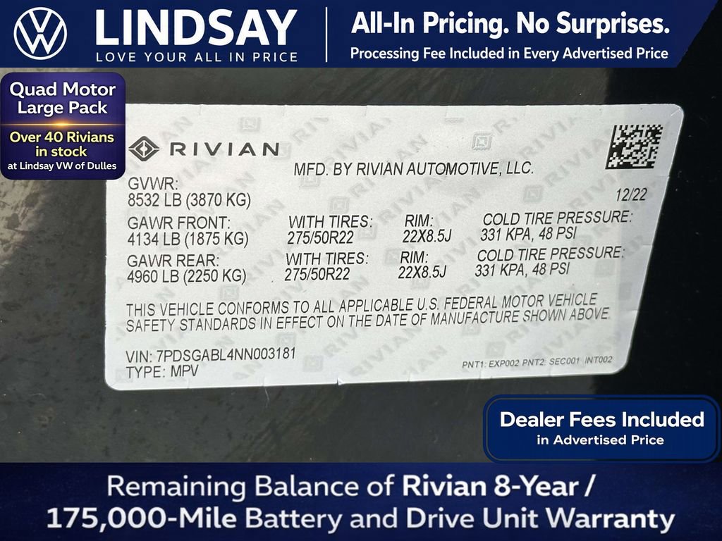 Used 2022 Rivian R1S Launch Edition AWD/4WD image 28