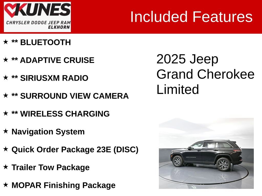 New 2025 Jeep Grand Cherokee Limited w/ Luxury Tech Group II image 3