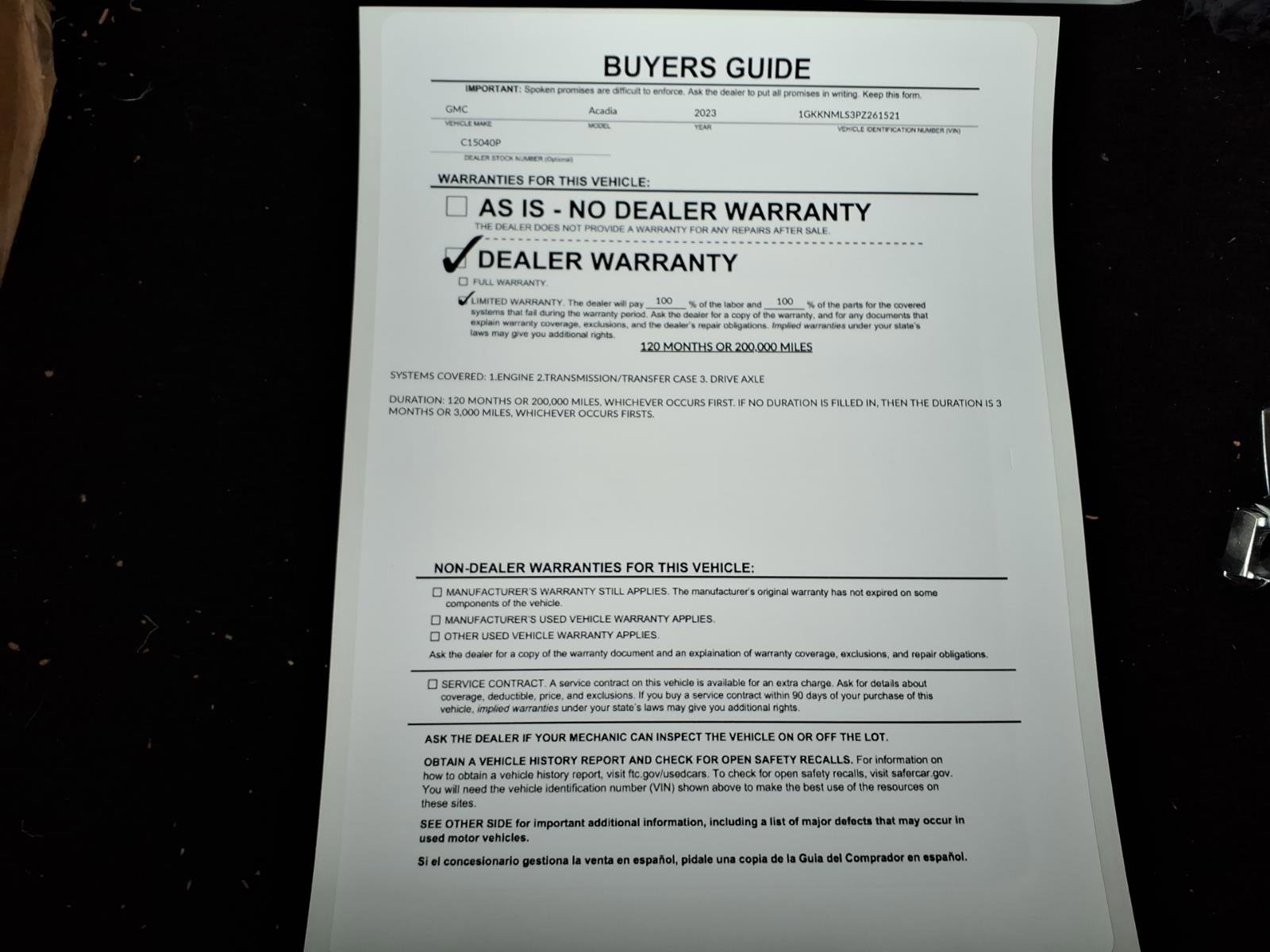 Used 2023 GMC Acadia SLT w/ LPO, Floor Liner Package FWD image 36