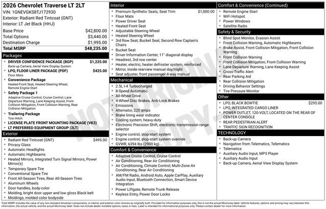 Certified 2026 Chevrolet Traverse LT w/ Driver Confidence Package AWD/4WD image 40