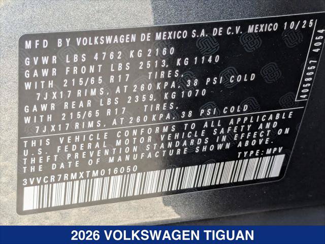 Certified 2026 Volkswagen Tiguan S FWD image 24