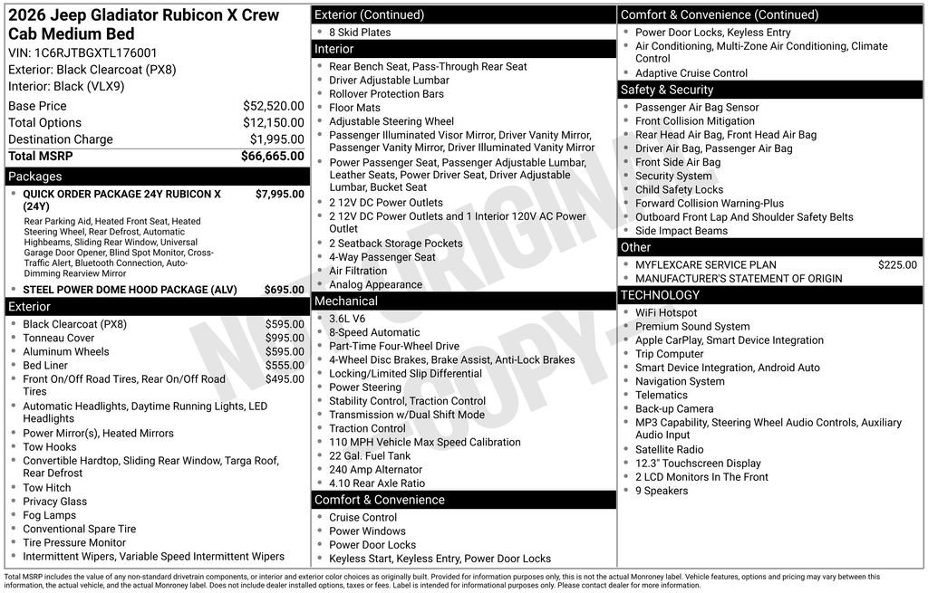 New 2026 Jeep Gladiator Rubicon AWD/4WD image 32