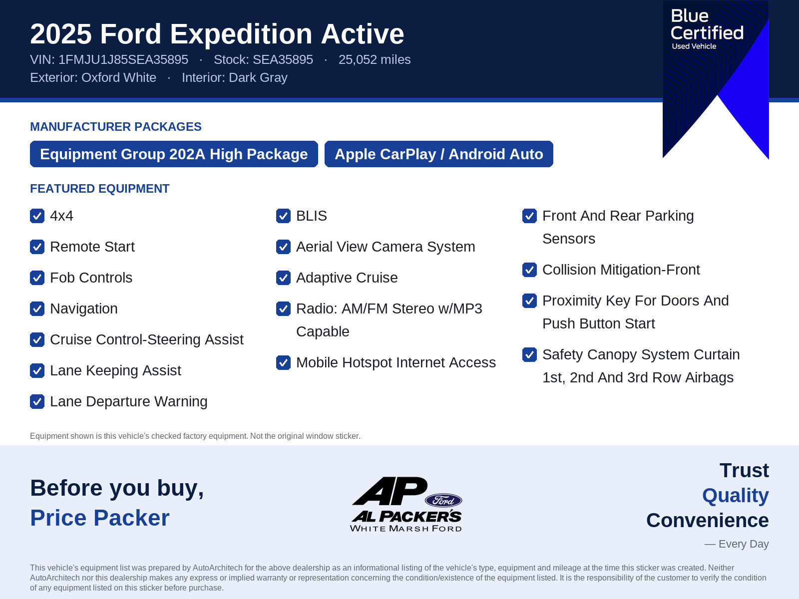 Certified 2025 Ford Expedition Active AWD/4WD image 10