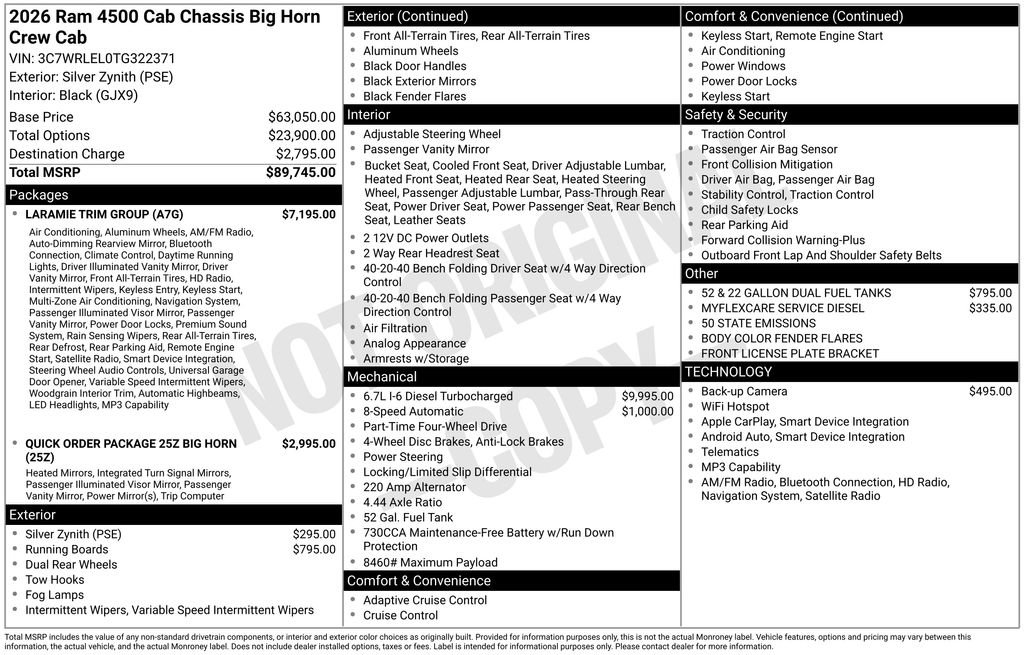 New 2026 RAM 4500 4x4 Crew Cab DRW w/ Laramie Trim Package image 28