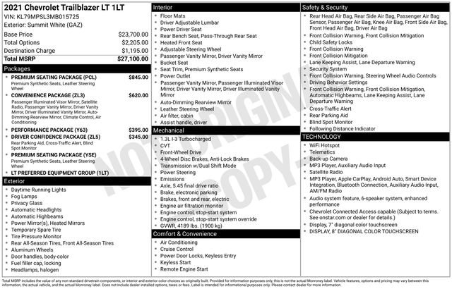 Used 2021 Chevrolet TrailBlazer LT w/ Premium Seating Package FWD image 4