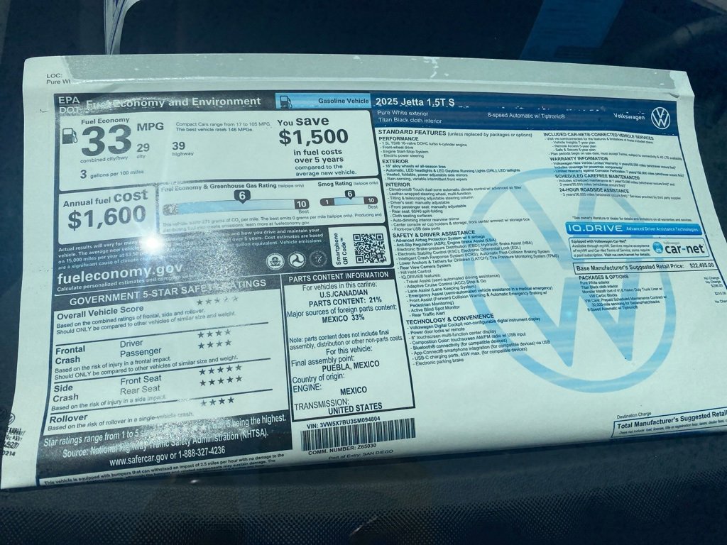 New 2025 Volkswagen Jetta S image 30