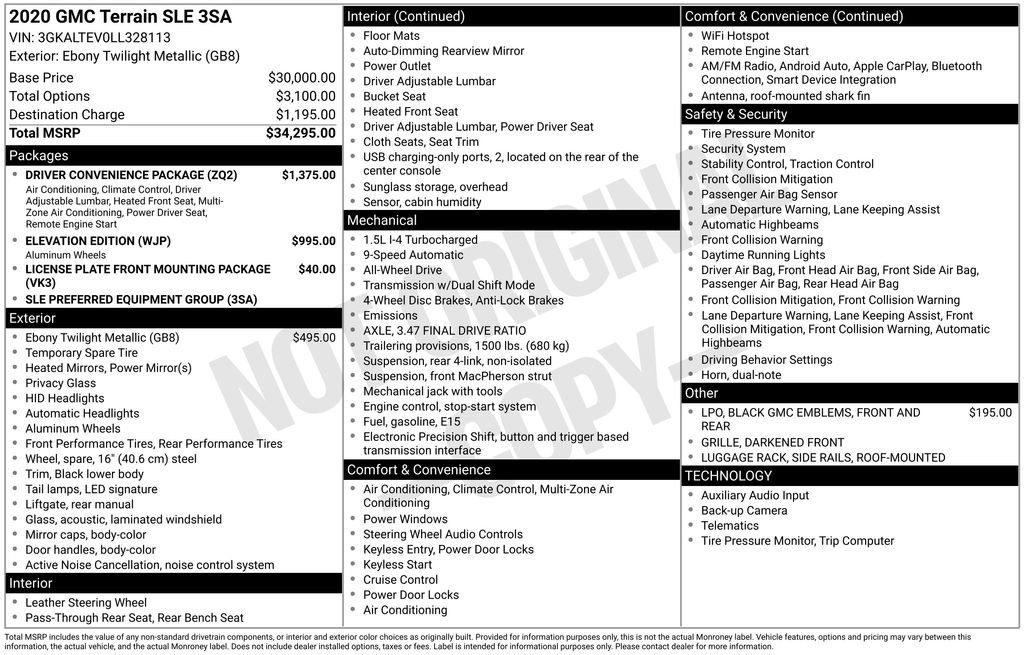 Used 2020 GMC Terrain SLE w/ Driver Convenience Package image 6