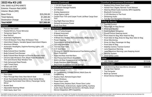 Used 2023 Kia K5 LXS FWD image 13