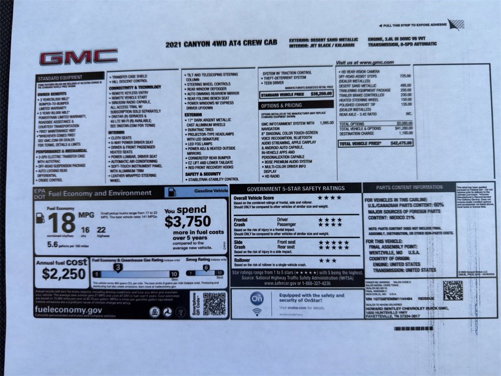 Used 2021 GMC Canyon AT4 w/ Trailering Package image 2