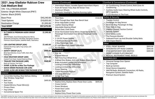 Used 2021 Jeep Gladiator Rubicon AWD/4WD image 10