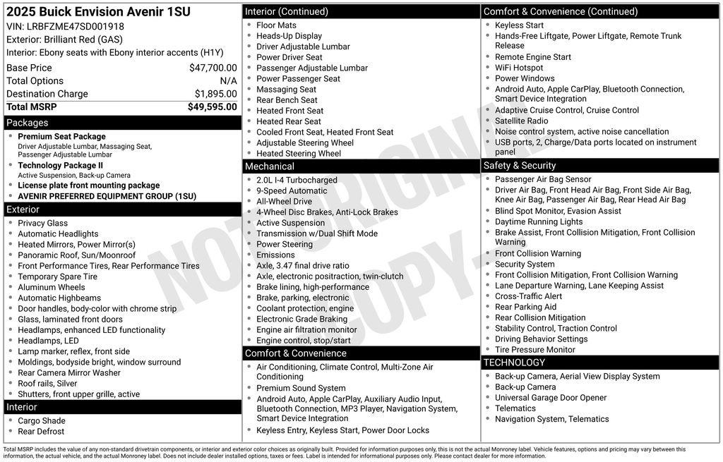 Certified 2025 Buick Envision Avenir image 52