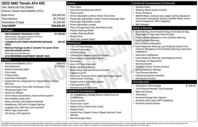 Used 2022 GMC Terrain AT4 w/ Infotainment Package II AWD/4WD image 7