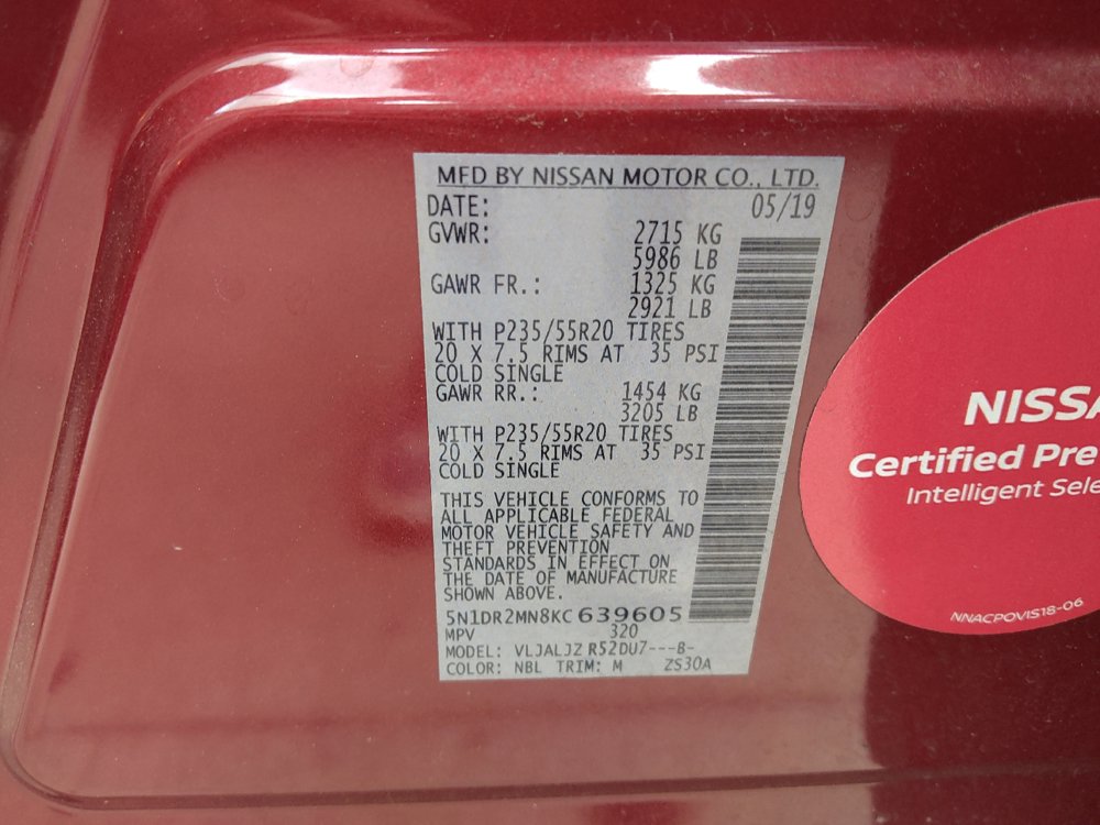 Used 2019 Nissan Pathfinder Platinum FWD image 33