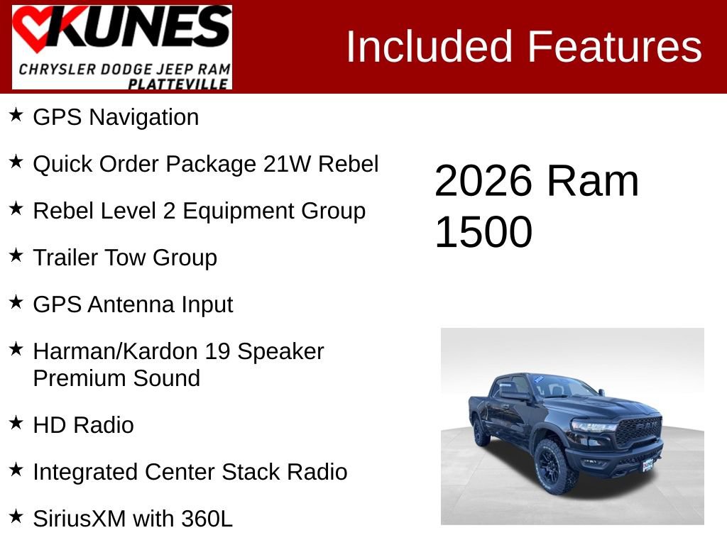 New 2026 RAM 1500 Rebel w/ Rebel Level 2 Equipment Group image 2