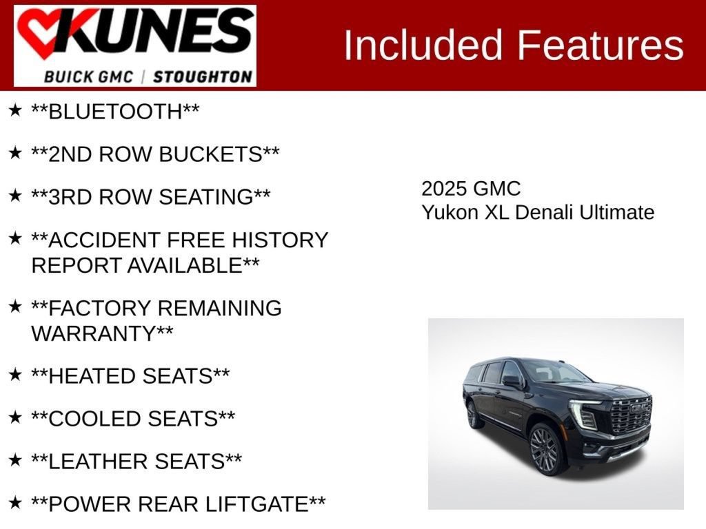 Used 2025 GMC Yukon XL Denali Ultimate w/ LPO, Floor Liner Package AWD/4WD image 3
