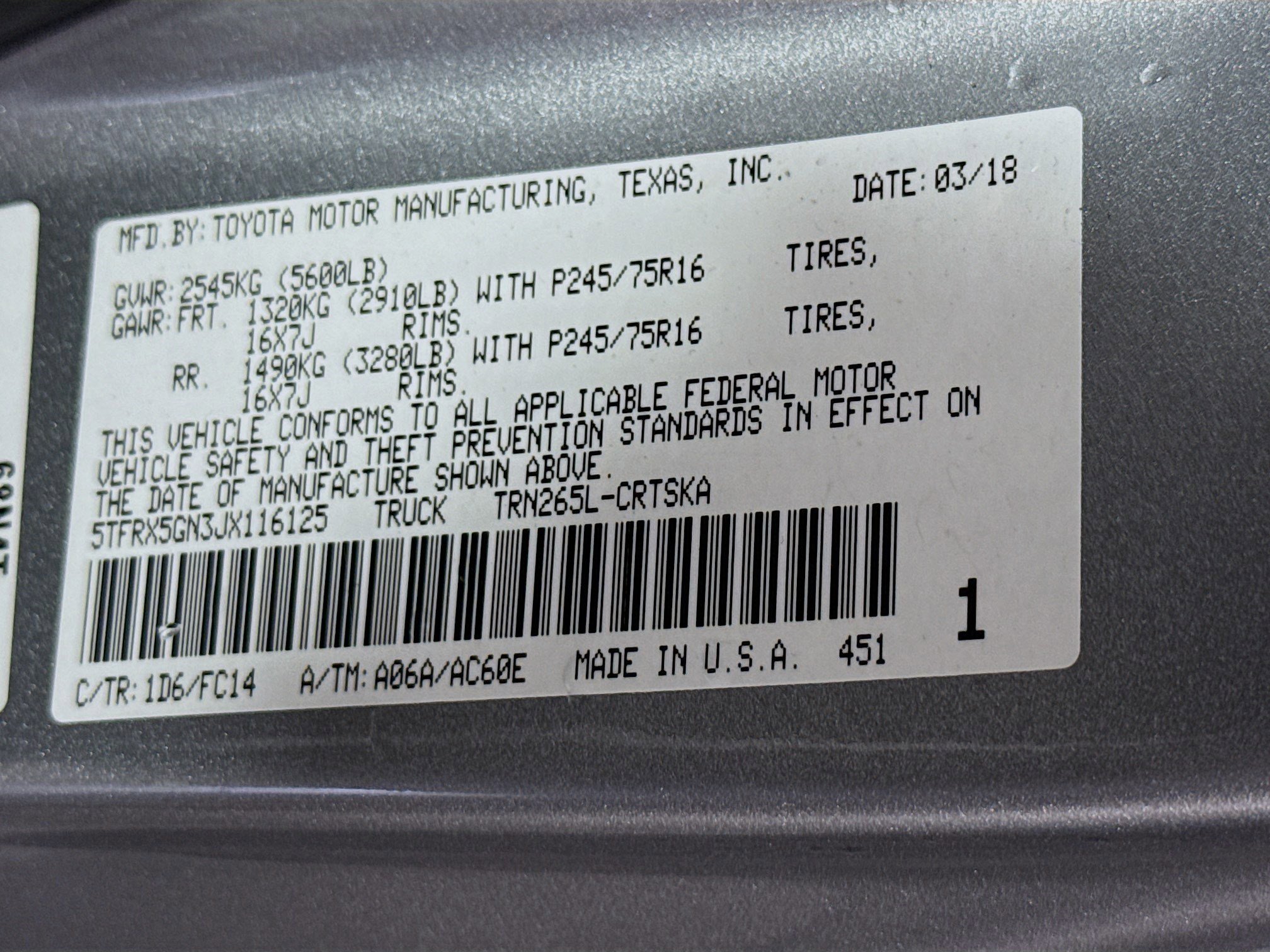 Used 2018 Toyota Tacoma SR5 w/ SR5 Appearance Package (SM) image 39