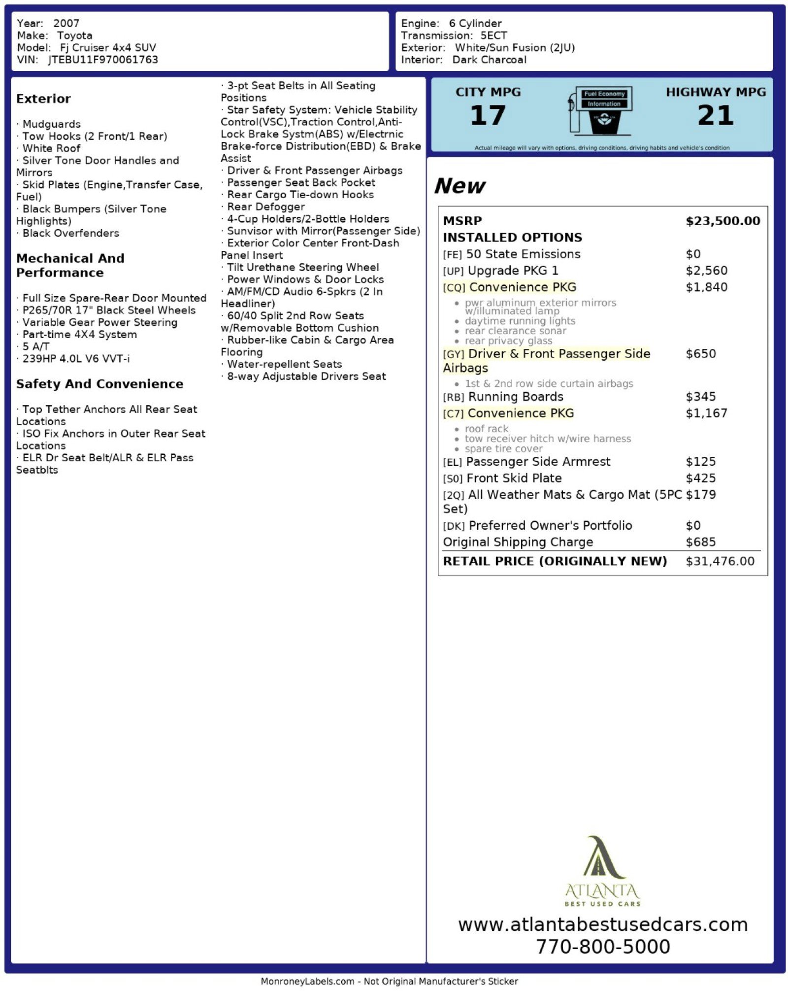 Used 2007 Toyota FJ Cruiser 4WD image 46