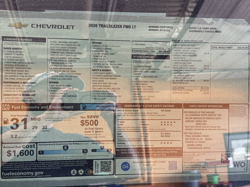 New 2026 Chevrolet TrailBlazer LT w/ Convenience Package FWD image 38