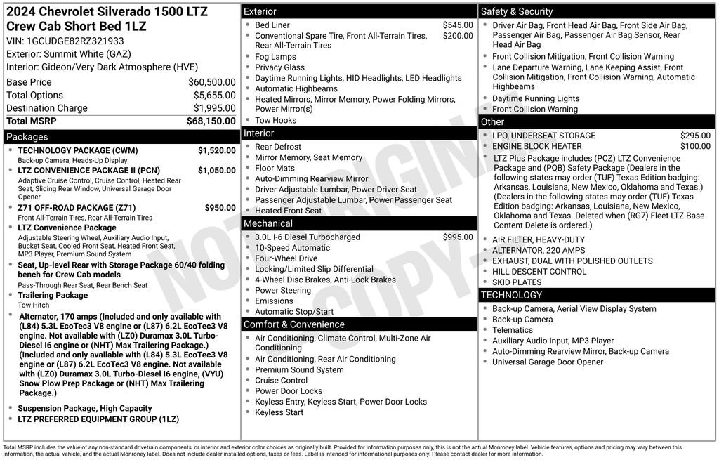 Used 2024 Chevrolet Silverado 1500 LTZ w/ Technology Package AWD/4WD image 27
