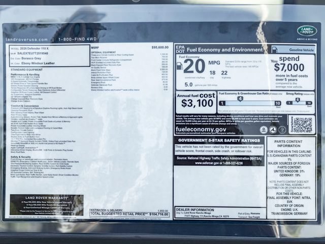 New 2026 Land Rover Defender 110 X AWD/4WD image 38