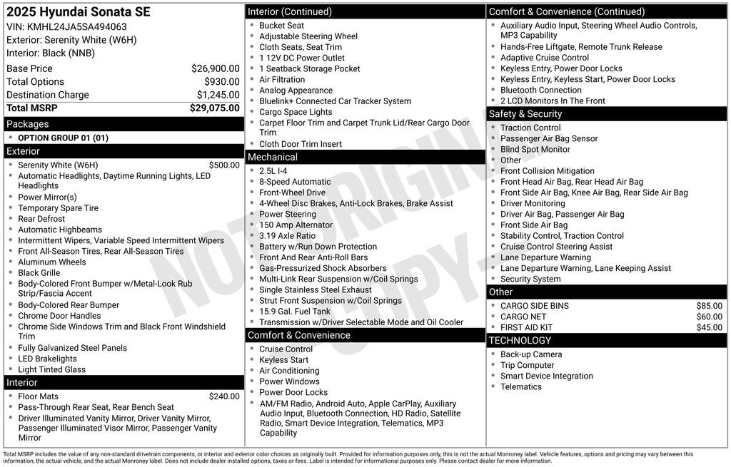 Used 2025 Hyundai Sonata SE image 7