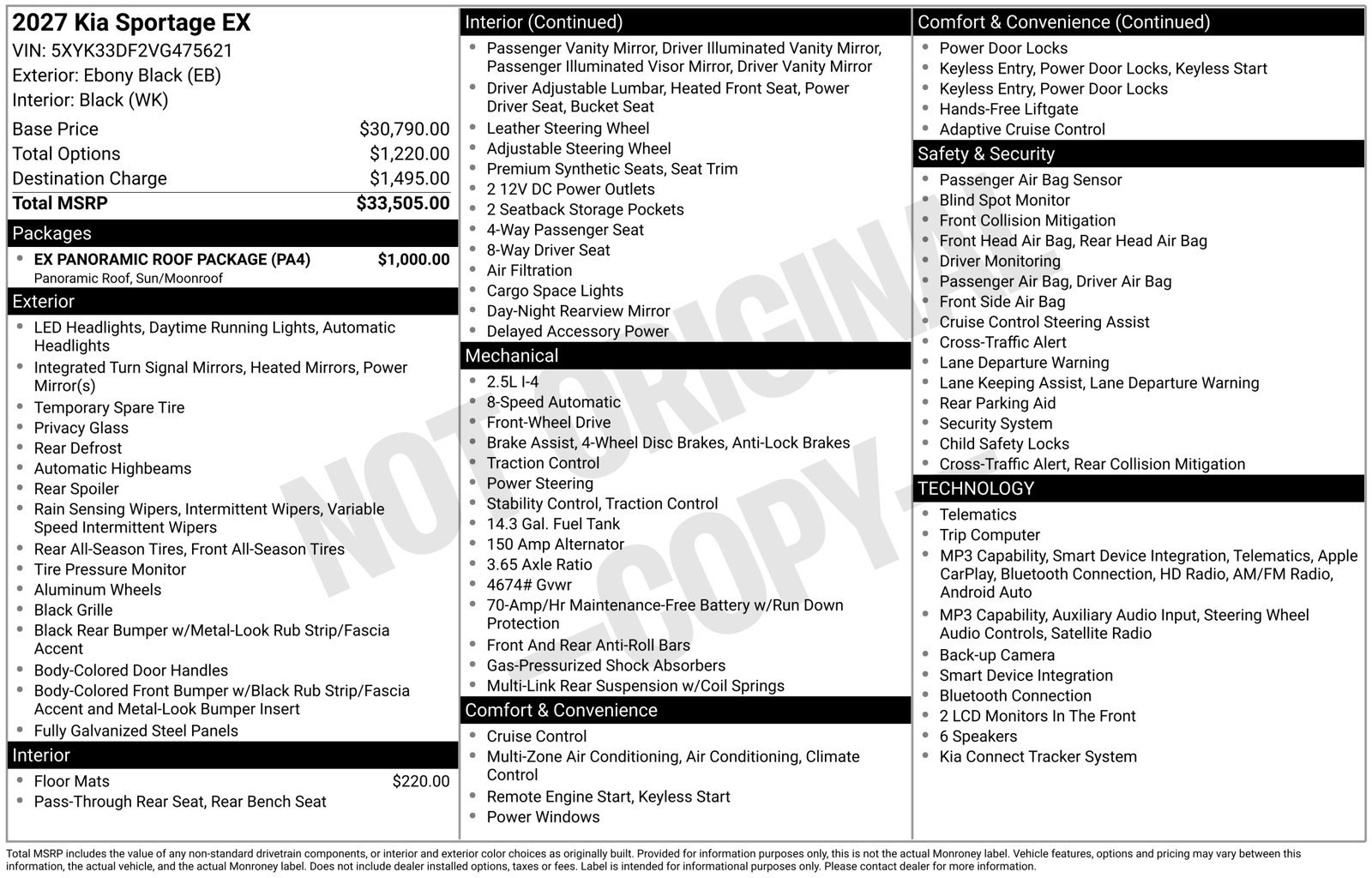 New 2027 Kia Sportage EX w/ EX Panoramic Roof Package FWD image 31