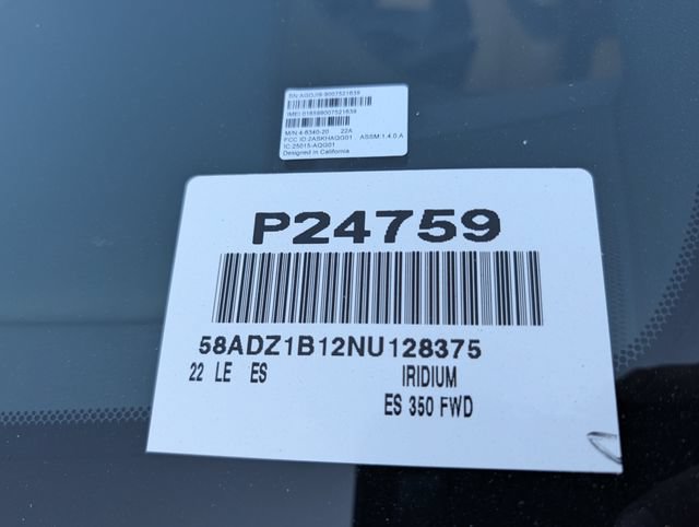 Used 2022 Lexus ES 350 w/ Premium Package FWD image 37