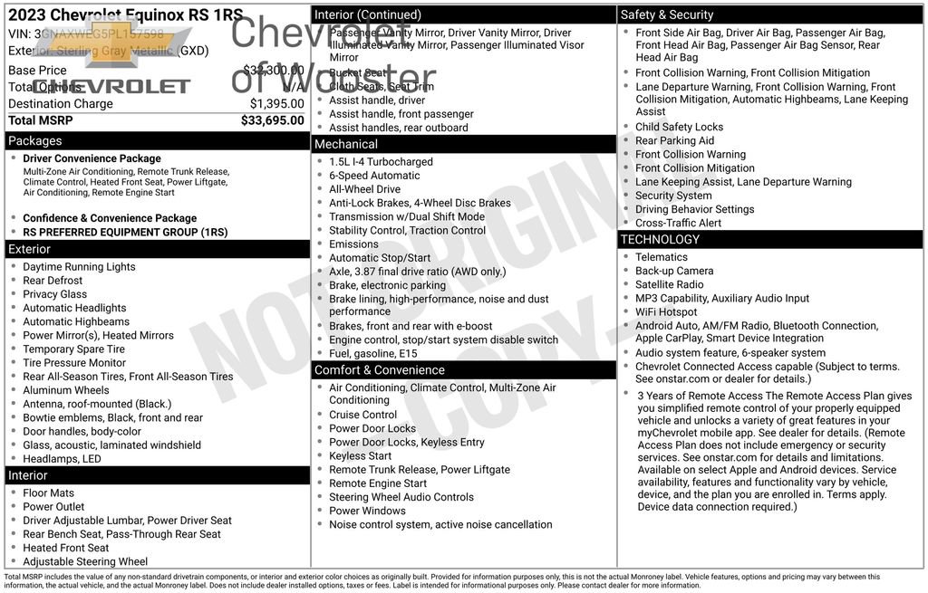 Used 2023 Chevrolet Equinox RS AWD/4WD image 17