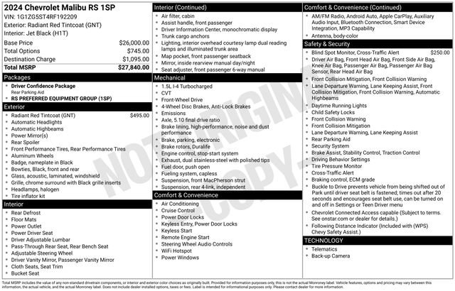 Used 2024 Chevrolet Malibu RS image 5