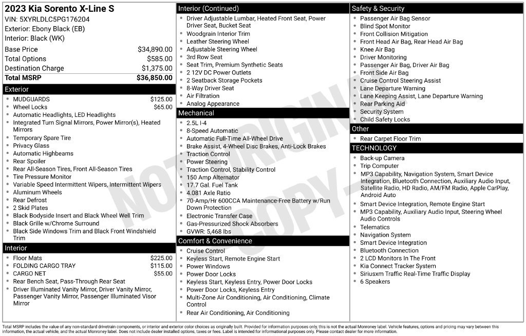 Certified 2023 Kia Sorento S AWD/4WD image 2