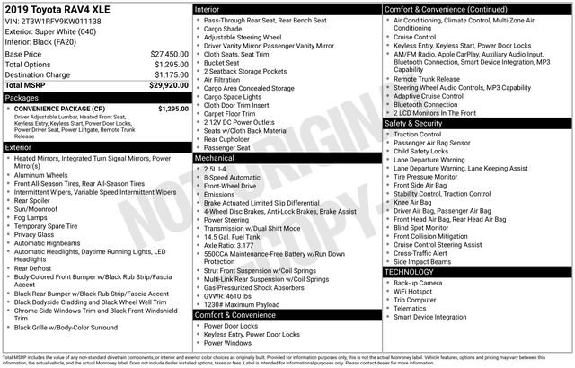 Used 2019 Toyota RAV4 XLE w/ Convenience Package FWD image 37