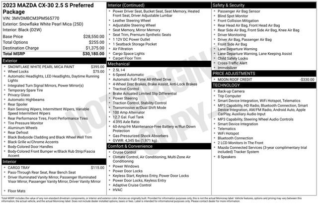 Used 2023 MAZDA CX-30 AWD 2.5 S w/ Preferred Package image 8