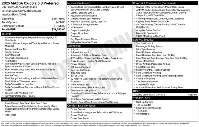 Used 2025 MAZDA CX-30 AWD 2.5 S w/ Preferred Package image 4