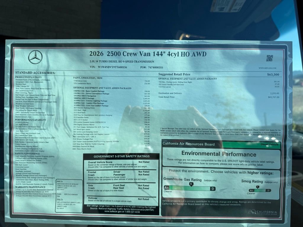 New 2026 Mercedes-Benz Sprinter 2500 image 13