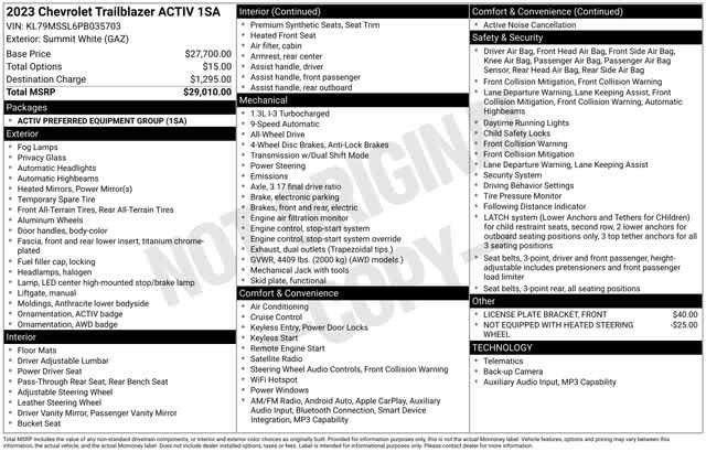 Certified 2023 Chevrolet TrailBlazer ACTIV AWD/4WD image 33