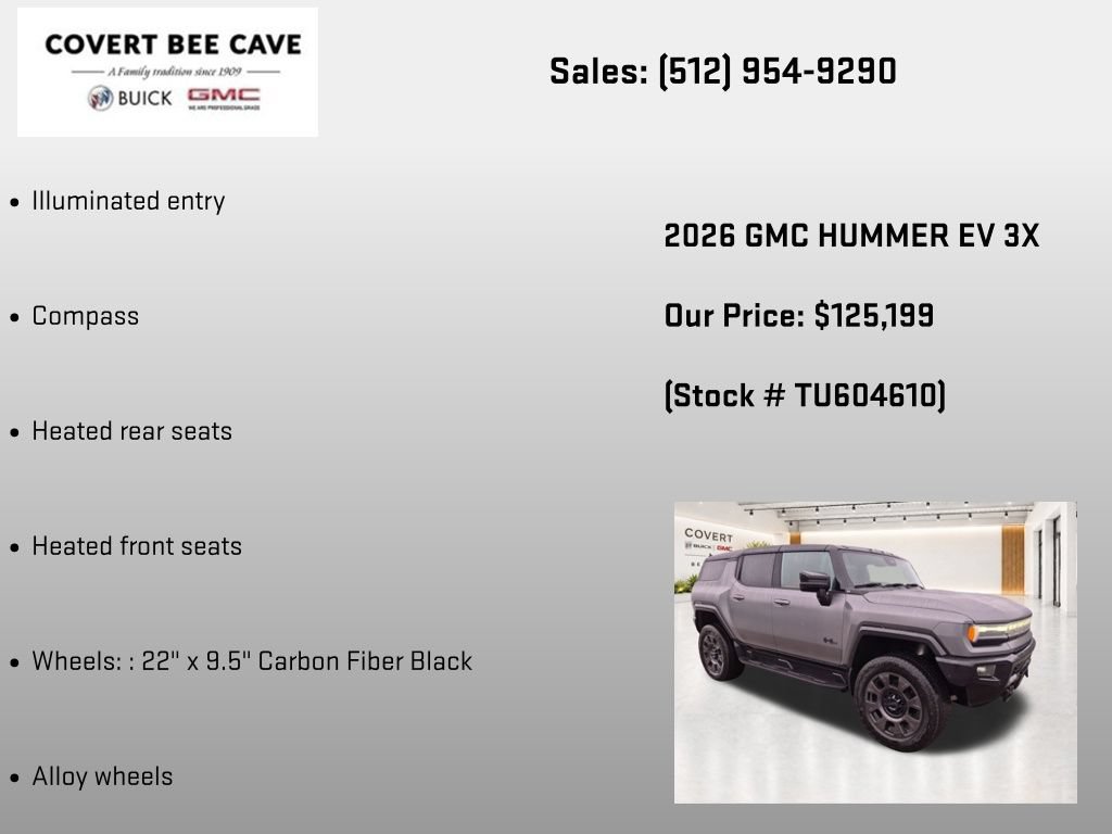 New 2026 GMC Hummer EV 3X w/ Carbon Fiber Edition Package AWD/4WD image 19