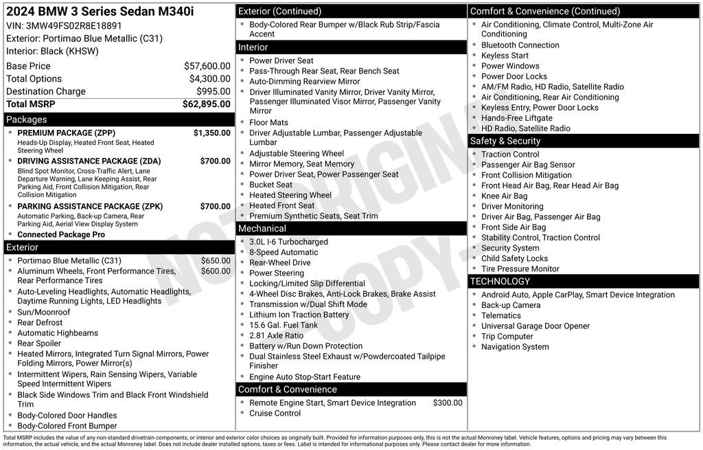 Used 2024 BMW M340i w/ Premium Package RWD image 7