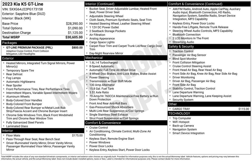 Used 2023 Kia K5 GT-Line w/ GT-Line Premium Package
