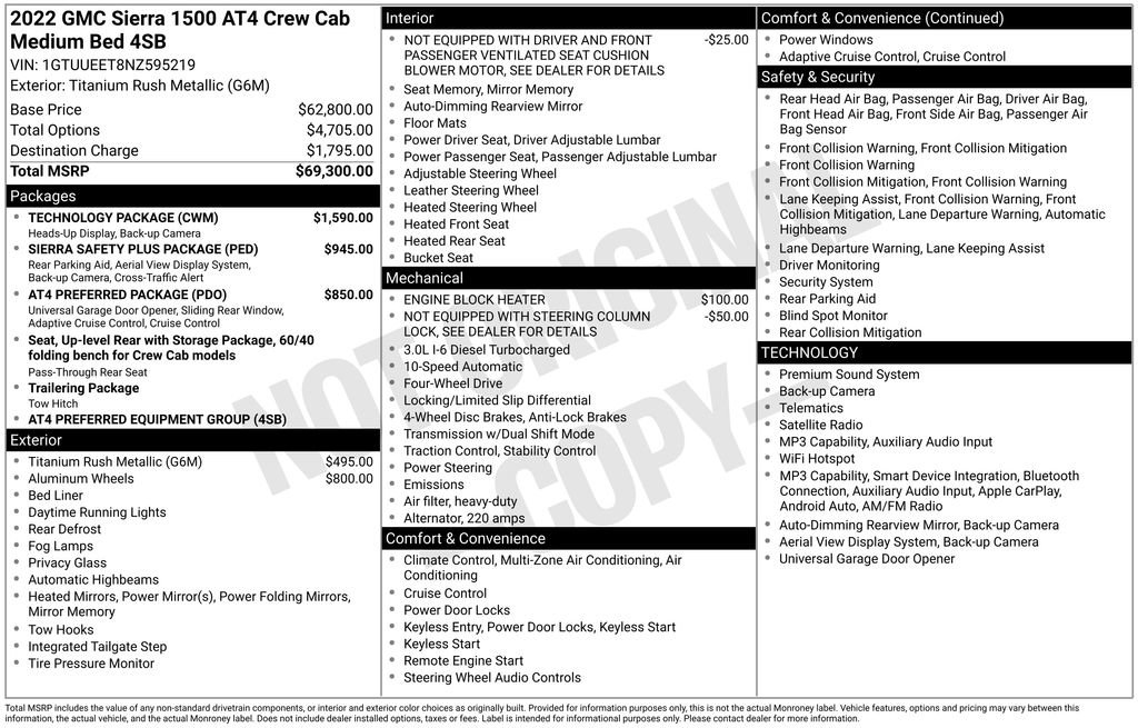 Used 2022 GMC Sierra 1500 AT4 w/ Technology Package AWD/4WD image 5