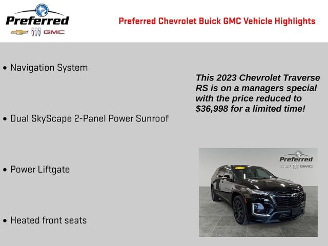 Used 2023 Chevrolet Traverse RS w/ LPO, Floor Liner Package image 2