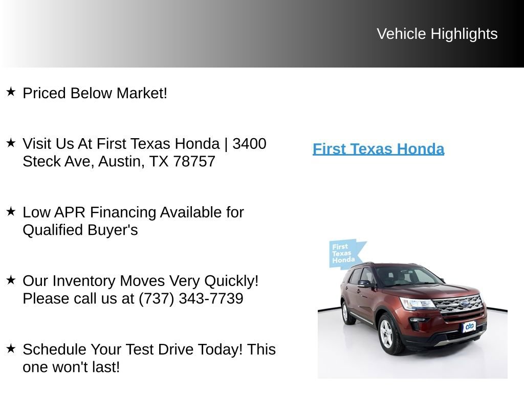 Used 2018 Ford Explorer XLT w/ Equipment Group 201A FWD image 9