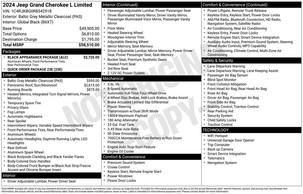 Used 2024 Jeep Grand Cherokee L Limited w/ Black Appearance Package image 6