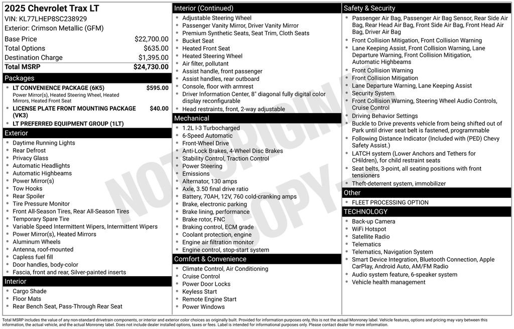 Used 2025 Chevrolet Trax LT w/ LT Convenience Package FWD image 16