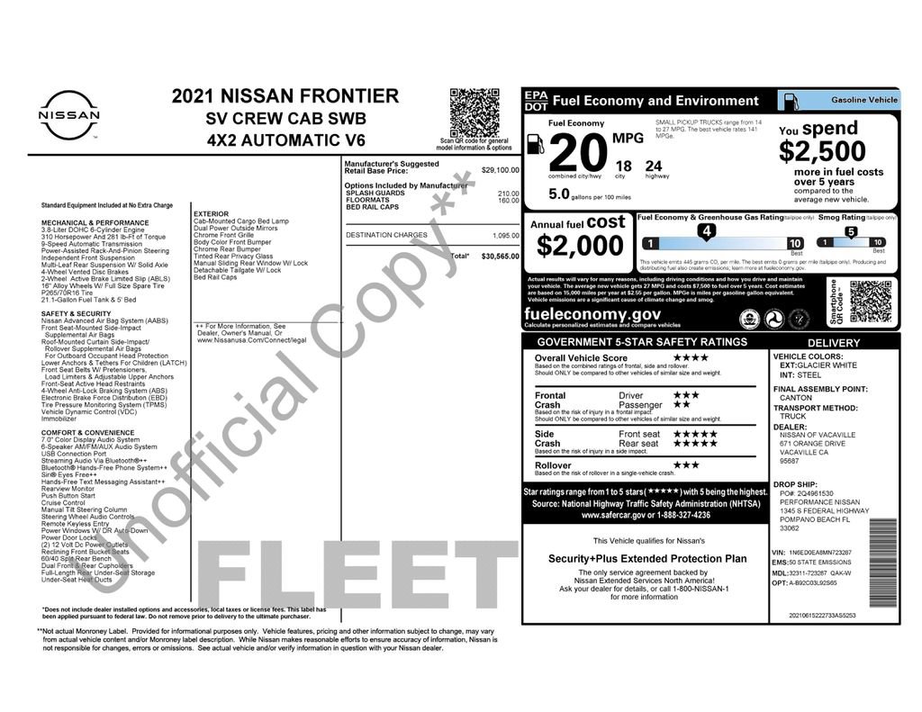 Used 2021 Nissan Frontier SV image 3