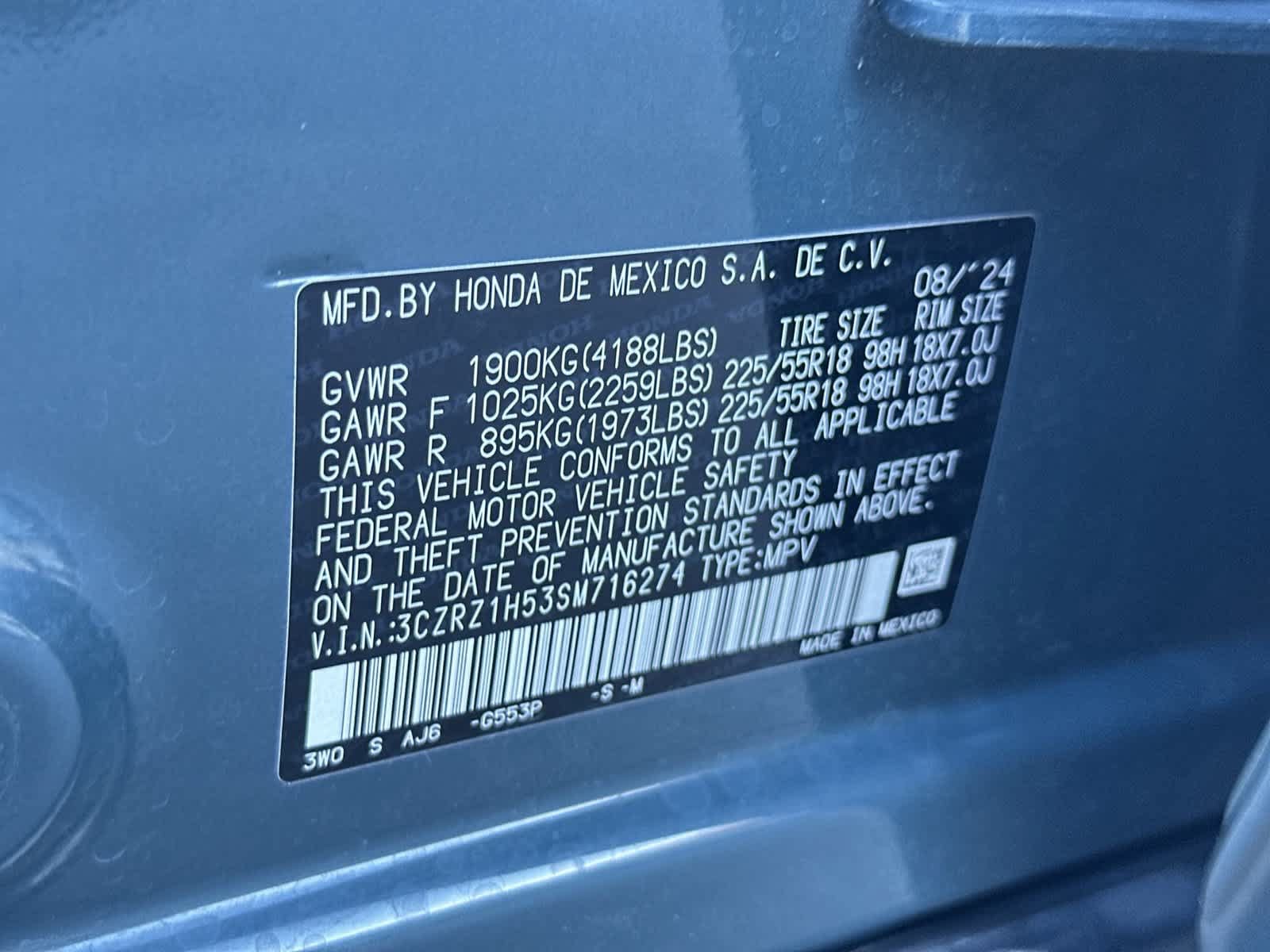 Certified 2025 Honda HR-V Sport image 21